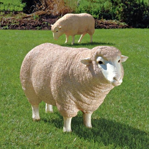 26" English European Ewe Life-size Sheep Home Garden Statue Sculpture Figurine