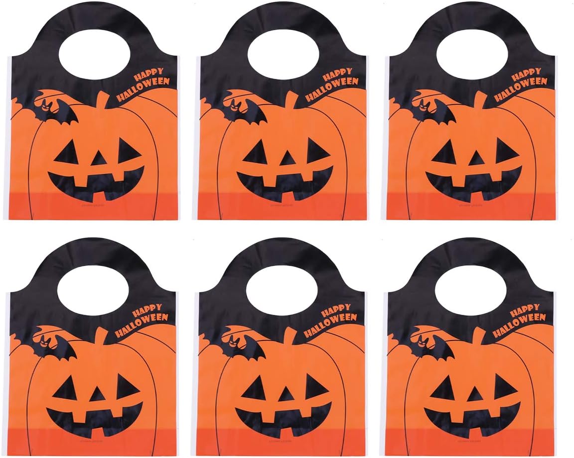 Holibanna Halloween Pumpkin Tote Bag Portable Packing Pouch with Handle for Party Favors Candy Storage Grocery Shopping