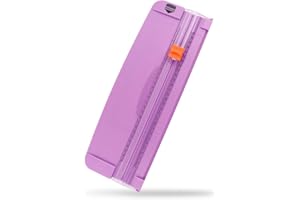 ZEQUAN Small Purple A4 Paper Trimmer, Portable Paper Cutter for Label, Origami, Card, Photo, Coupon, Scrapbook, Cardstock, Laminated Paper, and Craft Project