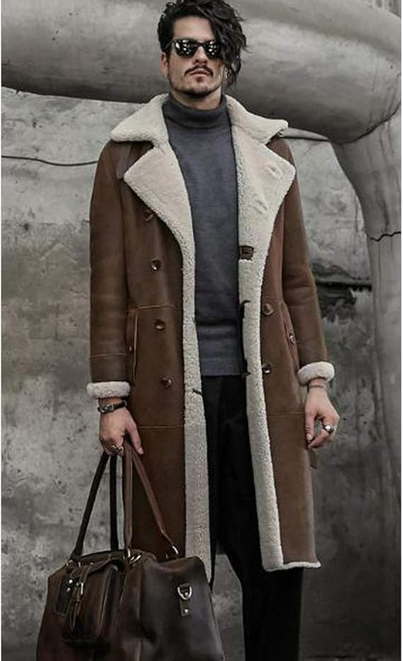 Amazon ムートン B 3 フライトジャケット ラム羊革 メンズ ロングpコート コート ジャケット 通販