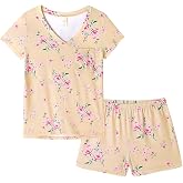 VENTELAN Women's Summer Pajama Set - Cute Cat Print Sleepwear, 2-Piece Comfy Sleep Set