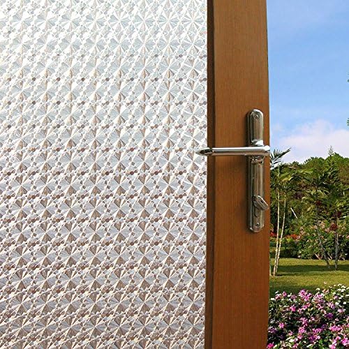 WollfuL Static Cling Opaque Frosted Glass Window Film(Non Adhesive Reusable) (45cmx200cm 3D Frosted)