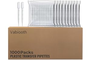 Vabiooth 1000Pcs 3mL Disposable Plastic Transfer Pipettes Calibrated Dropper for Science Experiment, Art, and DIY - Easy-to-U