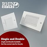 rhinocables White Single Gang Brush Plate Cable Entry Cover 86x86mm view 2