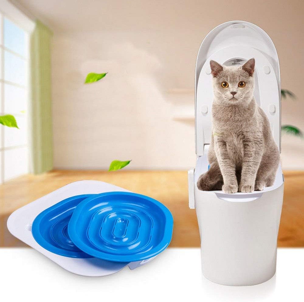 Cat Toilet Training Kit,Plastic Puppy Sand Box Mat Cat Toilet Cat Trainer Trainer Cleaning Hygienic Pet Supply