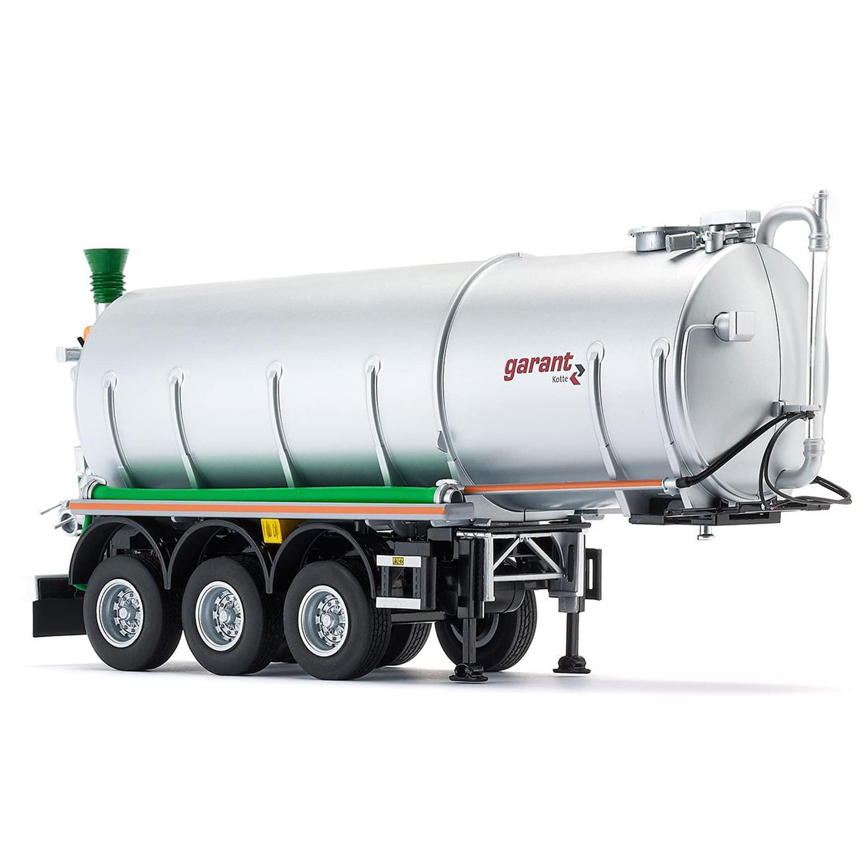 WIKING 077655 Kotte Tank Semi-Trailer Garant TSA 30,000, Model, 1:32, Metal/Plastic, For Ages 14+, Multiple Features, Telescopic Supports, Functional Lift Axle, Silver