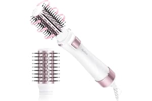 Agotiias Rotating Hair Dryer Brush Spinning: 2 Size Detachable Brush(2" & 1.5") | 3 Heats & 2 Speeds Plus a Cool Air Setting | Big Buttons Design for Arthritis