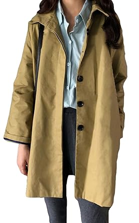 Amazon Gergeousレディース トレンチコート ゆったり 無地