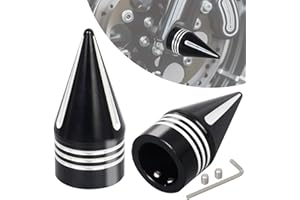 EZAPEX 3.6" Front Axle Nut Covers Compatible with Harley Davidson Street Glide, Road King, Electra Glide, Tri Glide, Fat Boy, Dyna (Black)