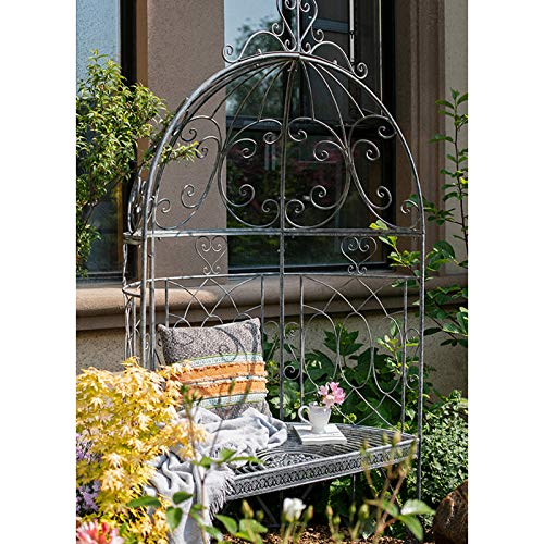 YICOL Rosenbogen Torbogen, Rose Arbours Torbogen für Kletterpflanzen, Pergola im Freien, Metall Gartenbögen, Antikweiß… – Bild 5