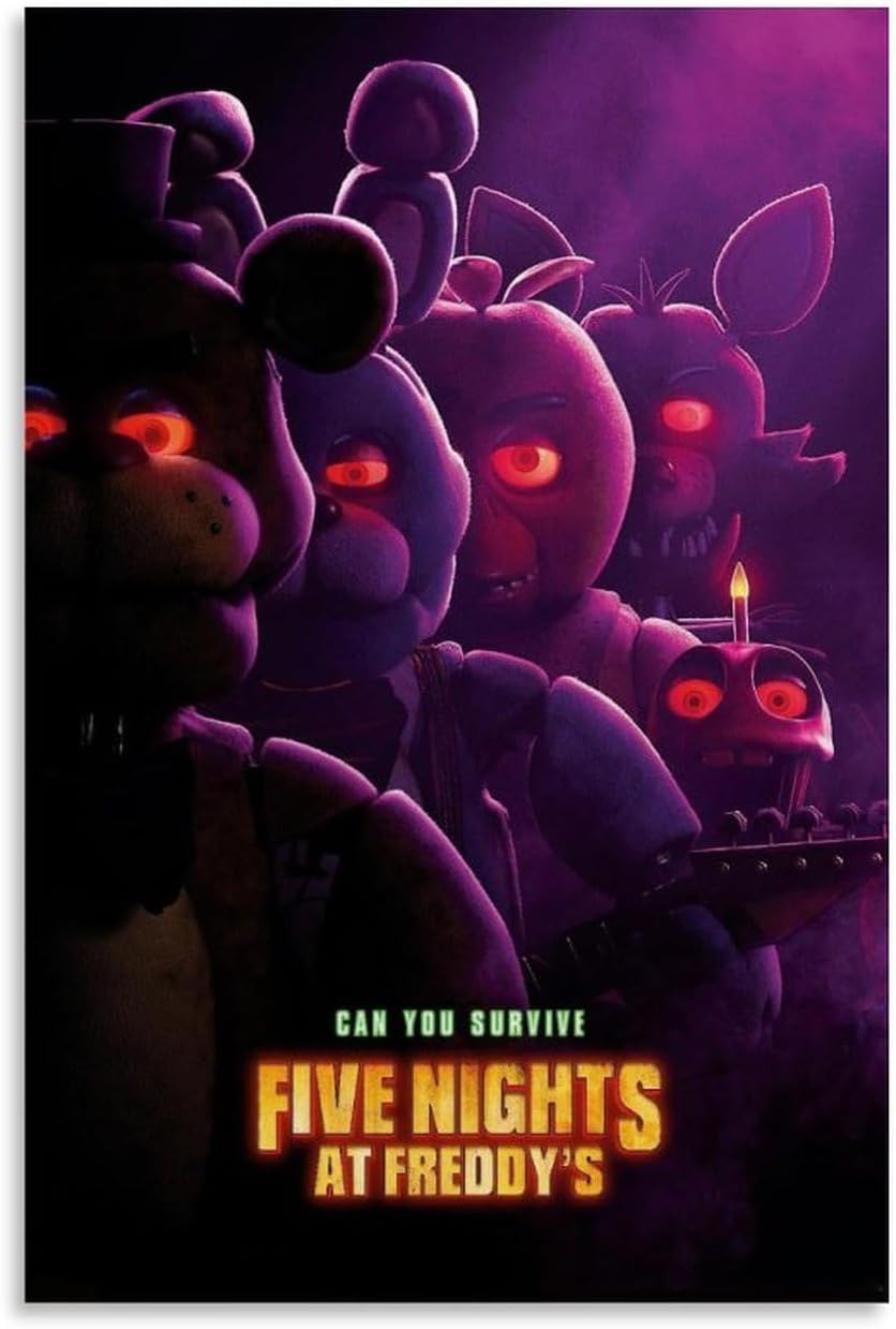 Posters & Prints - Wall Art Album Cover 2023 FNAF Movie Posters Teenager Room Decor Aesthetic Movie for Bedroom Decor 12x18inch(30x45cm)