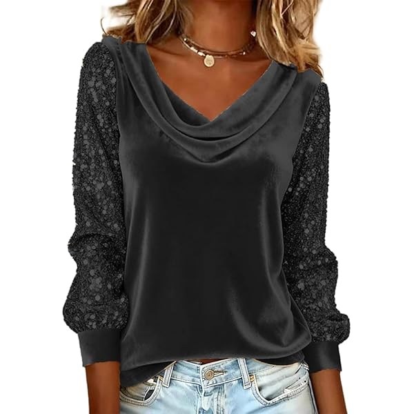 Spring Fashion Clothing for Women 2025 Womens Velvet Tops Sparkly