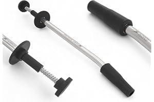 Zikimed Bolus or Balling Gun Curved with Soft Black 11 mm Rubber Cup for Sheep, Goat Stainless Steel 14" Long