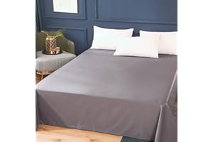 JUWENIN HOME Flat Sheet Only-Luxury Brushed Microfiber Bed Top Sheet,Wrinkle, Fade Resistant-1 Pack (Gray, 1 Flat Sheet(Twin))
