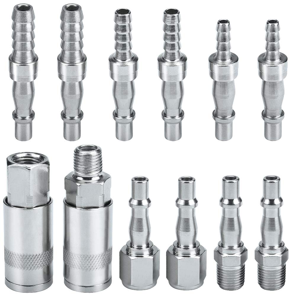 1/4" BSP Air Line Hose Compressor Fitting Couplings Connector Male Female and Male Fittings for 6, 8 & 10mm Hose