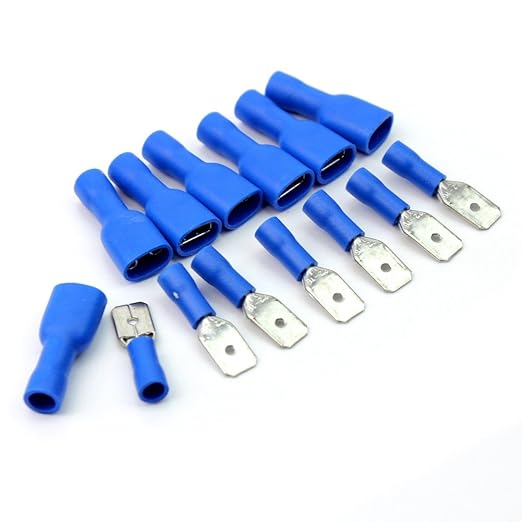 PowerArt Hot 100 Pcs Metal Assorted Electrical Wire Terminal Spade
