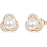 AENEAS Pearl Stud Earrings for Women Sterling Silver Cultured Pearl Studs Earrings Jewelry Gifts for Women Mom Wife