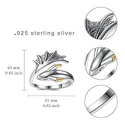 Daixiya Dragon Ring 925 Sterling Silver Adjustable