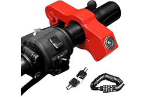 totiancong Motorcycle Locks Anti Theft, Motorcycle Brake Lock, Handlebar Lock with Helmet Lock, Universal for Motorcycle Moped Motorbike Scooters ATV Dirt Bike Street Bike, Red