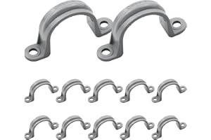LOUZAGO 12 Pcs 1 Inch PVC Pipe Straps, 2 Holes Conduit Pipe Clamps Pipe Supports, Plastic Conduit Strap for PVC Pipes, Conduit, Cables