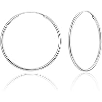 Amazon.com: 925 Sterling Silver Large Hoop Earrings Circle