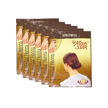 Moonstar Brown Herbal Hair Nail Henna Mehndi With Free Shampoo