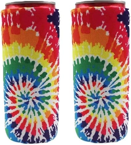 Amazon De Schlanke Dosenkuhler 2 Stuck Schlanke Dosen Coolie Abdeckung Zusammenklappbar Neopren Bierdosen Kuhler Fur 340 Ml 12 Unzen Slim Red Bull Spiked Seltzer White Claw Bindefarbstoff