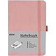 A6 Small Journal Notebook, Lined Pocket Notebook with Pen Holder, Mini Notebook Hardcover, 192 Pages, 3.9 inches * 5.5 inches Jurnal for Women and Man（1PACK Pink）