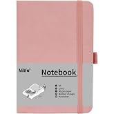 Mlife A6 Small Journal Notebook, Lined Pocket Notebook with Pen Holder, Mini Notebook Hardcover, 192 Pages, 3.9 inches * 5.5 inches Journal for Women and Man（1PACK Pink）