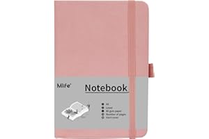 MLIFE A6 Small Journal Notebook, Lined Pocket Notebook with Pen Holder, Mini Notebook Hardcover, 192 Pages, 3.9 inches * 5.5 inches Jurnal for Women and Man（1PACK Pink）