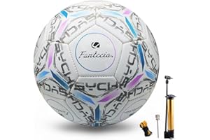 Fantecia Soccer Ball Official Size 5 for Indoor Outdoor, Soft Touch Soccer Ball with Pump, Adult Youth Use