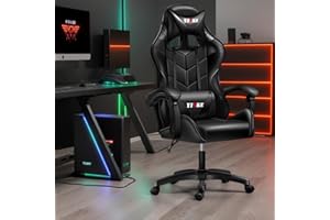 Ergonomic Gaming Chair Racing Style Adjustable Height High-Back PC Computer Chair with Headrest and Lumbar Support Executive 