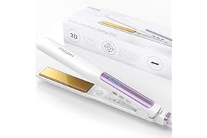 FASZIN Hair Straightener, Fast Heat Titanium Flat Iron with Negative Ions to Create Sleek Style, 2 in 1 Straightener and Curler Dual Voltage Styling Tool for Professional Salon Straighten/Curl/Wave