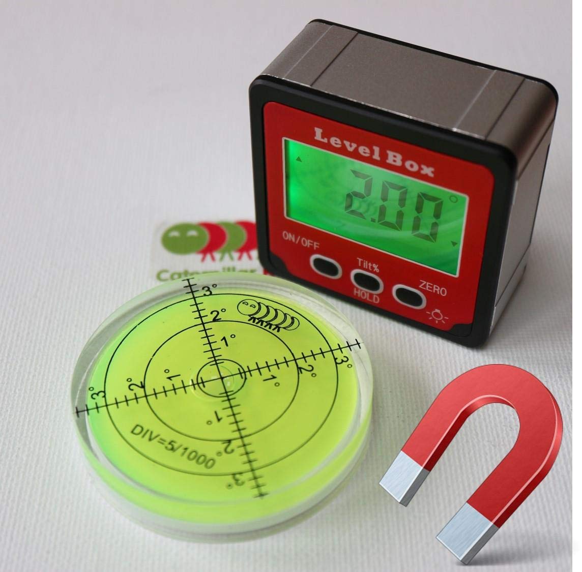 Magnetic Bubble Spirit Level Digital Angle Finder Gauge Protractor Inclinometer Bevel Box Plus Pouch (Supplied in a Gift Box)