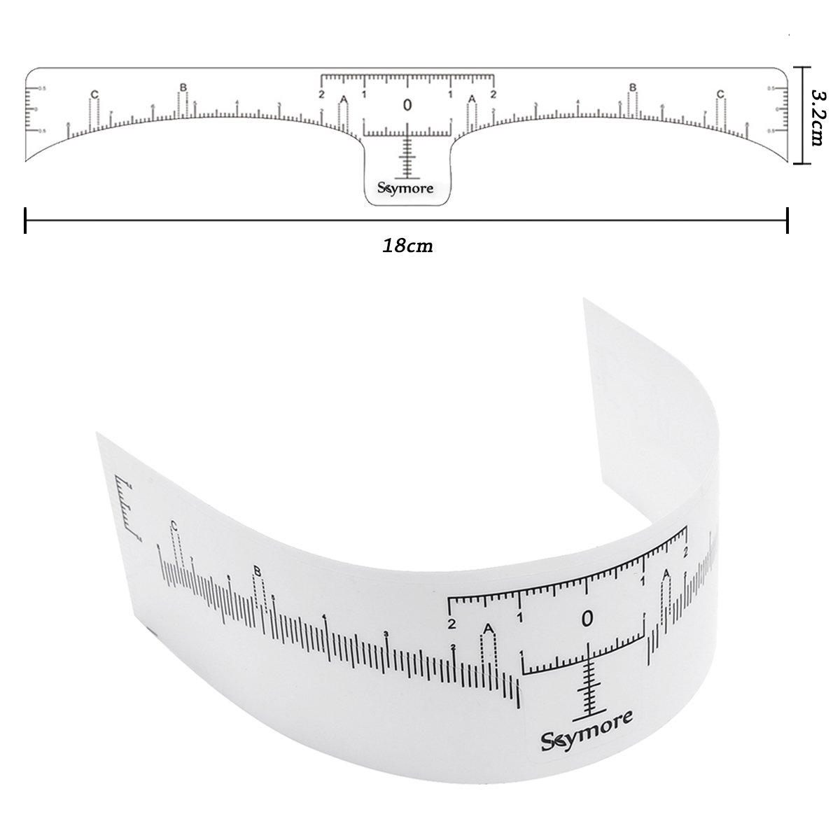 SKYMORE Eyebrow Ruler,100Pcs microblading ruler,Disposable Eyebrow