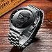 Mens Black Big Face Watches Men 30M Waterproof Large Luxury Casual Stainless Steel Mesh Wrist Watch for Men