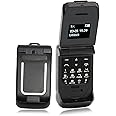 Unlocked Flip Phone, 0.66in Smallest Mobile Phone in The World, 2G Easy to Use Flip Cell Phone for Seniors, Super Mini Flip Phone Tiny Phone for Kids Eldelys, 300mAh Battery (black)