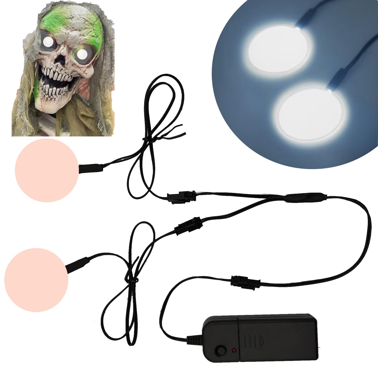 Ygmylandbb Electroluminescent Panels, EL Panels Light, Round Neon Eyes Decorative el Illumination Glowing Eyes