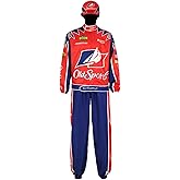 Todeeral Ricky Bobby Costume Talladega Nights Outfit Race Car Driver Jacket Pants With Hat for Adult Halloween