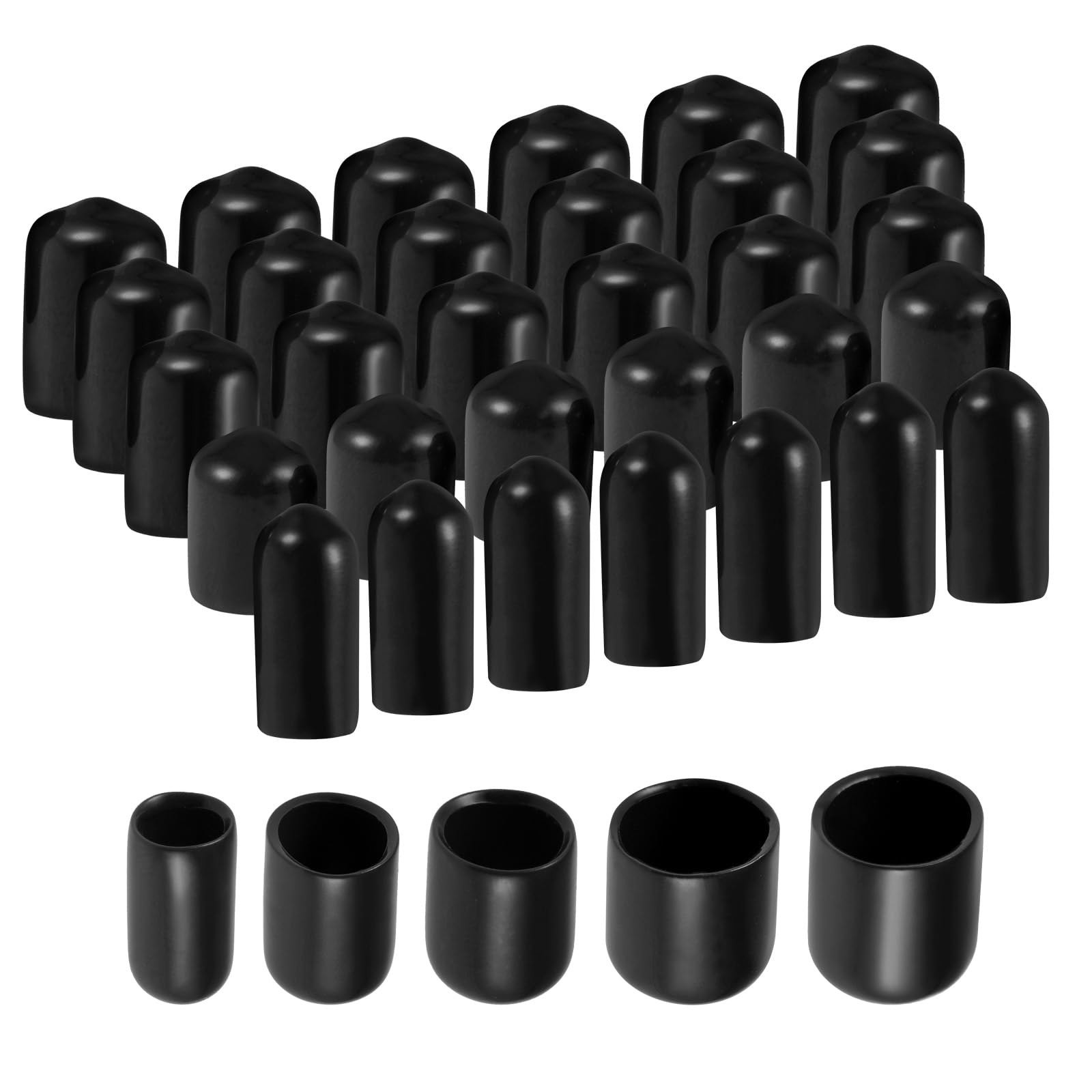 uxcell 100pcs Round Rubber End Caps