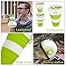 CREATELIFE Collapsible Travel Cup - Multifunctional Silicone Folding Camping Cup Sport Bottle with Lids - Expandable Scald-Proof Drinking Cup - BPA Free, Portable Bottle (Green)