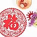 Whaline Chinese New Year Window Stickers 9 Styles Red Spring Festival Clings Decal Wall Grille FU Word Decorations Year of The Snake Removable Art Decor for Home Restaurant Store, 18Pcs