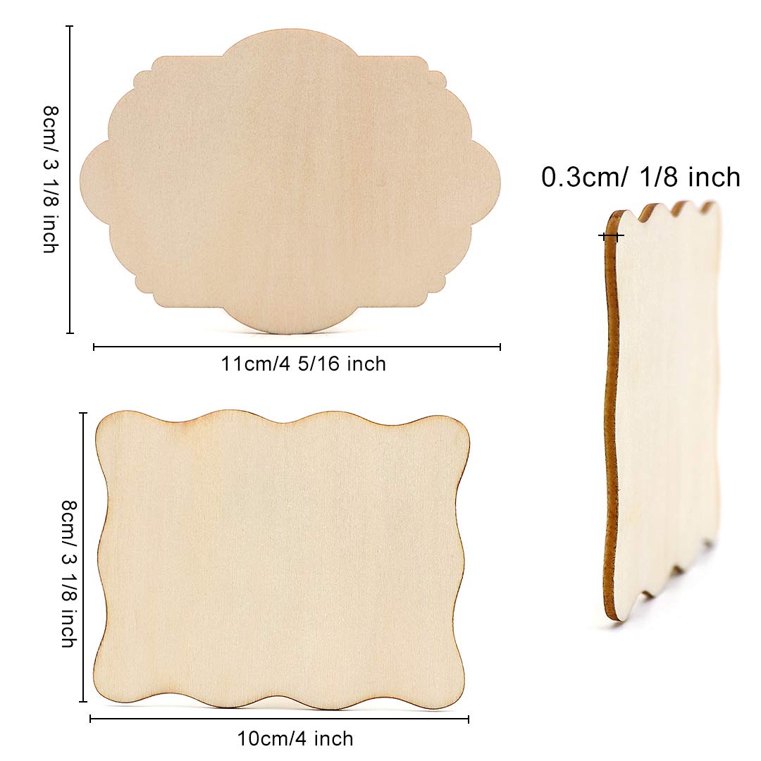 Unfinished Wood Ornaments, PETUOL DIY 32pcs 4x3in Creative Irregular Blank Wood Natural Slices for DIY Crafts, Painting, Wood Burning, Writing, Photo Props, Coasters and Home Decorations