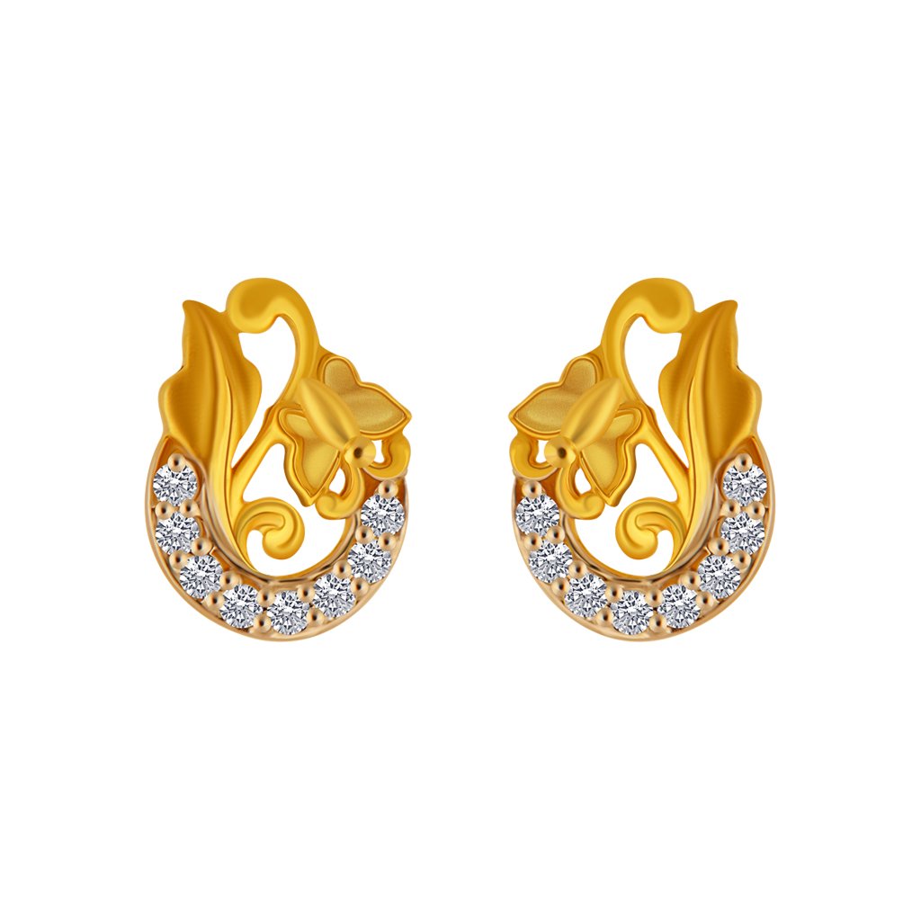 Buy P.C. Chandra Jewellers 14KT Yellow Gold Stud Earrings for Women at
