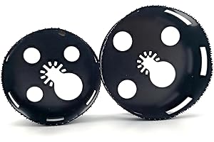 Selaginella Upgrade 2pcs Hand Held Circular Saw Multi Tool, Electrical Box Cutter Ceiling Drywall Hole Cutter for Dewalt 20v & Milwukee M18 Recessed Oscillating Tool Blade (3 3/8) ＆ (4 1/4)