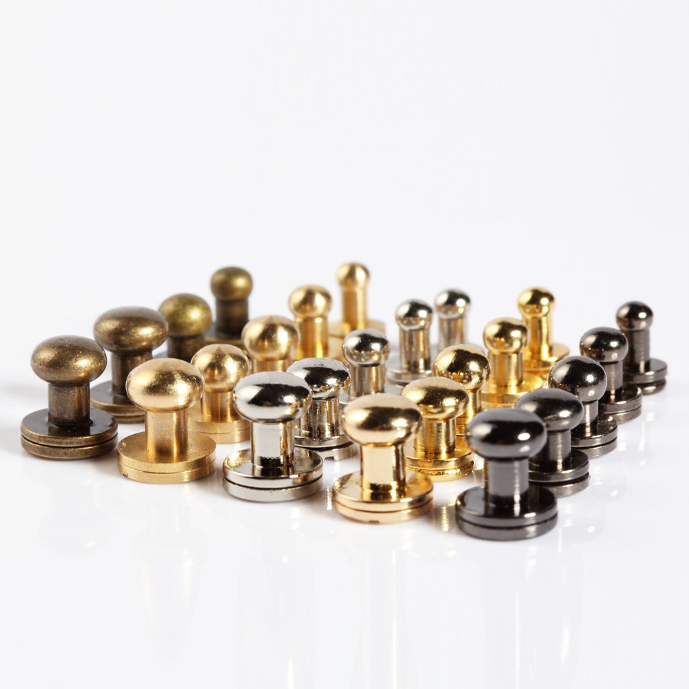 Pack of 20 Sets Brass Round Head Button Stud for