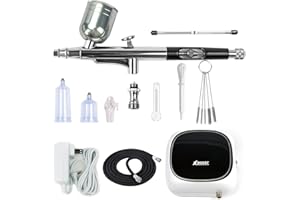 XDOVET Airbrush Kit 30PSI, Airbrush Set with Compressor, Mini Airbrush Compressure Kit for Makeup, Cake Decorating, Nail Art, Painting, Tattoo, DIY Modeling with Air Brush Set