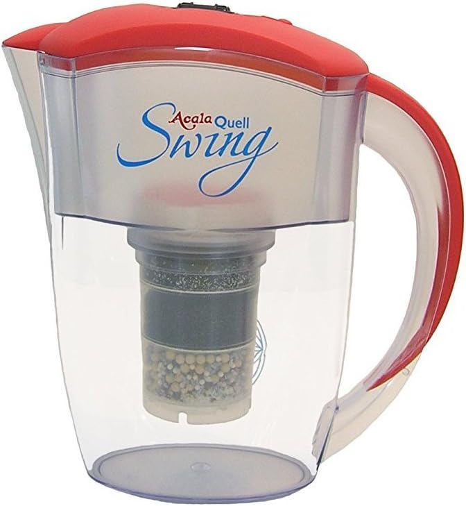 Water Filter AcalaQuell Swing Water Filter Jug | Red | Highest Filtration Performance | Multi-Layered Filter Cartridge | PI-Technology| Water Filter System | Creates delicious-tasting, healthy water