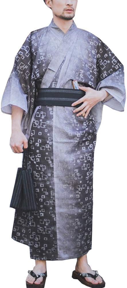Amazon Co Jp Luckya 温泉浴衣 寝巻き浴衣 メンズ 簡単着付け おしゃれ ドレスサイズl F8ドレッシングメンズ日本の浴衣日本の着物ホームローブパジャマ ホーム キッチン