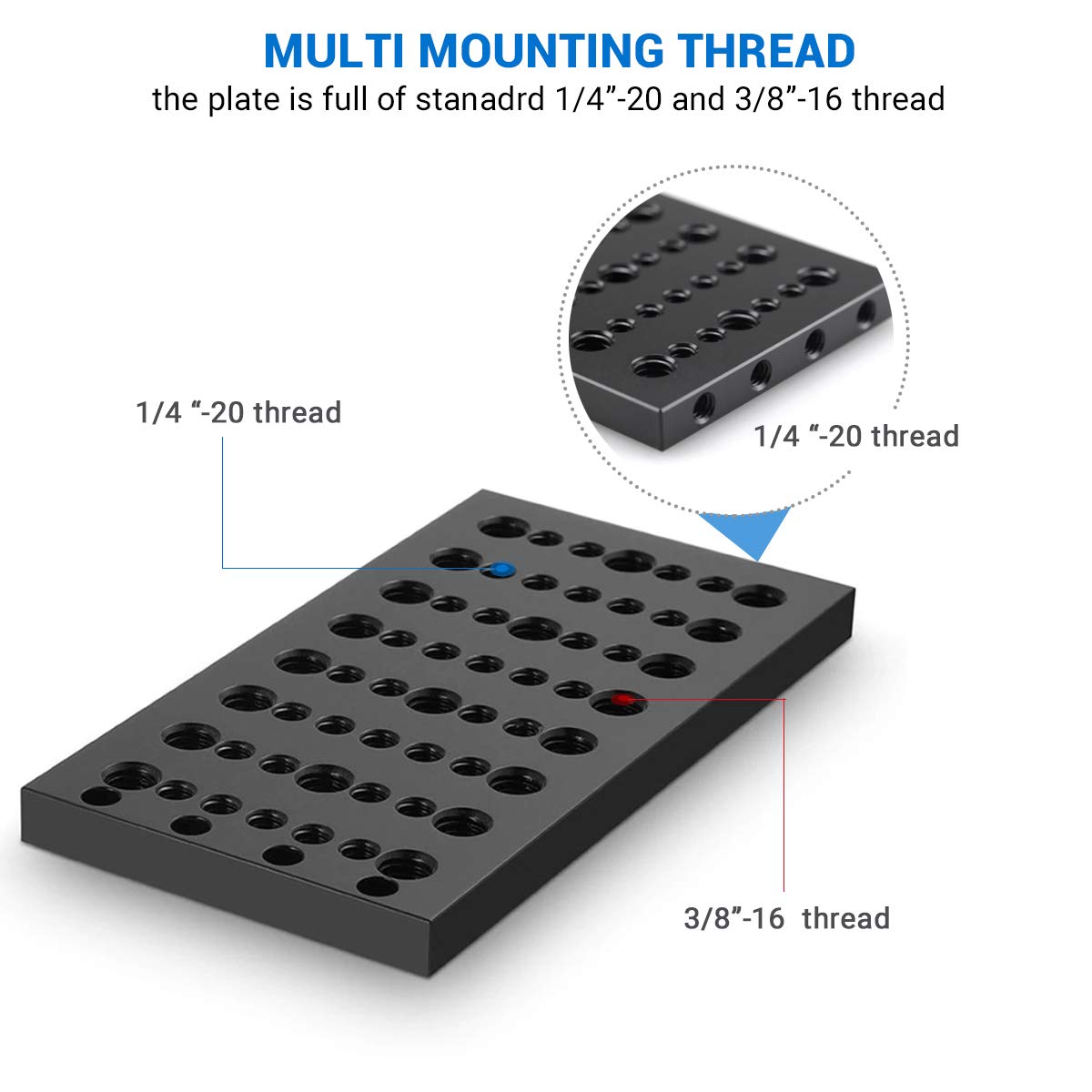 SMALLRIG Cheese Plate Multi-purpose DSLR Mounting Plate with 1/4